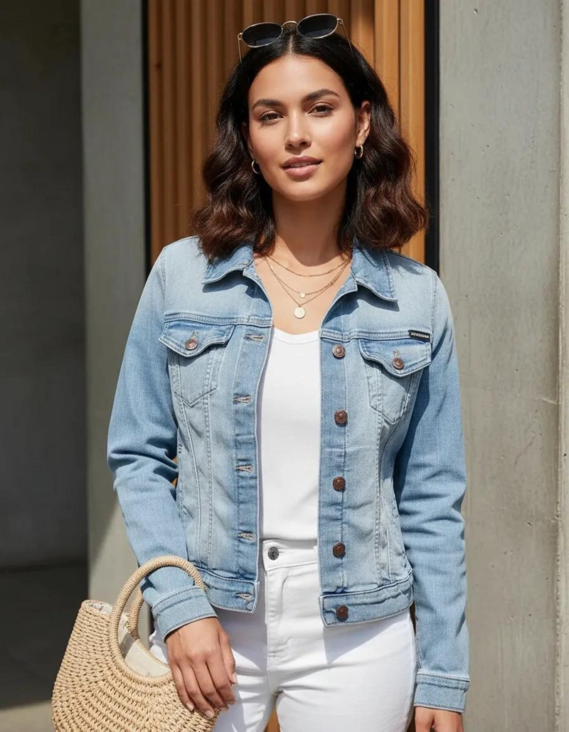 CHAQUETA DE MEZCLILLA MUJER CALVIN KLEIN AZUL CLARO XS - 3