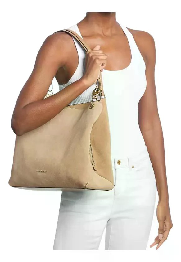 CARTERA TOTE MICHAEL KORS MODELO CHRISTINA ORIGINAL BEIGE LISA DORADOS - 3