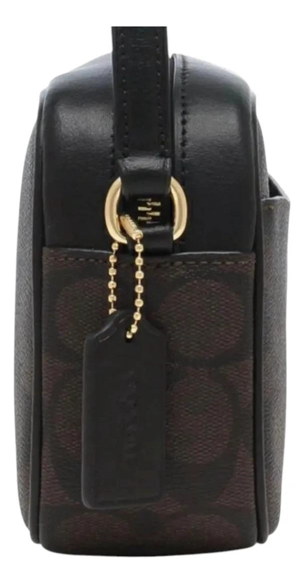 CARTERA CROSSBODY COACH MODELO JAMIE MEDIANA ORIGINAL NEGRO MONOGRAMA MONOGRAMA DORADOS - 4