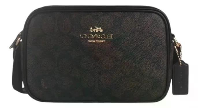 CARTERA CROSSBODY COACH MODELO JAMIE MEDIANA ORIGINAL NEGRO MONOGRAMA MONOGRAMA DORADOS - 9