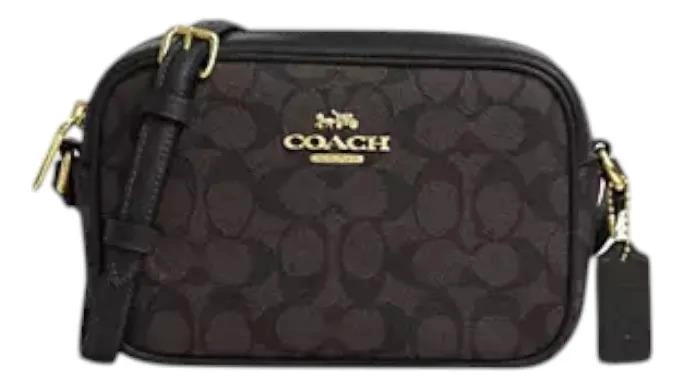 CARTERA CROSSBODY COACH MODELO JAMIE MEDIANA ORIGINAL NEGRO MONOGRAMA MONOGRAMA DORADOS - 1
