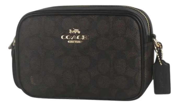 CARTERA CROSSBODY COACH MODELO JAMIE MEDIANA ORIGINAL NEGRO MONOGRAMA MONOGRAMA DORADOS - 2