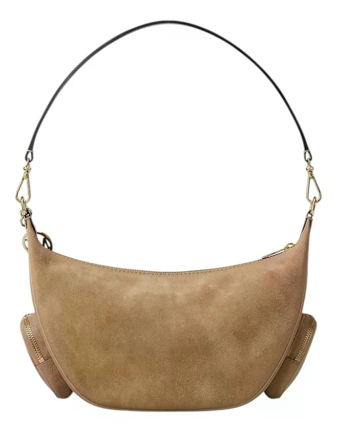 CARTERA CROSSBODY MICHAEL KORS MODELO MERRIT GAMUZA ORIGINAL CAMEL LISA DORADOS - 3