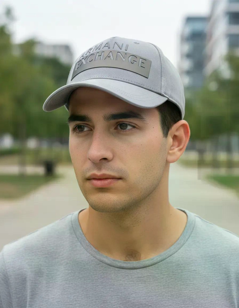 GORRO JOCKEY ARMANI EXCHANGE ADULTOS GRIS ESTANDAR - 5