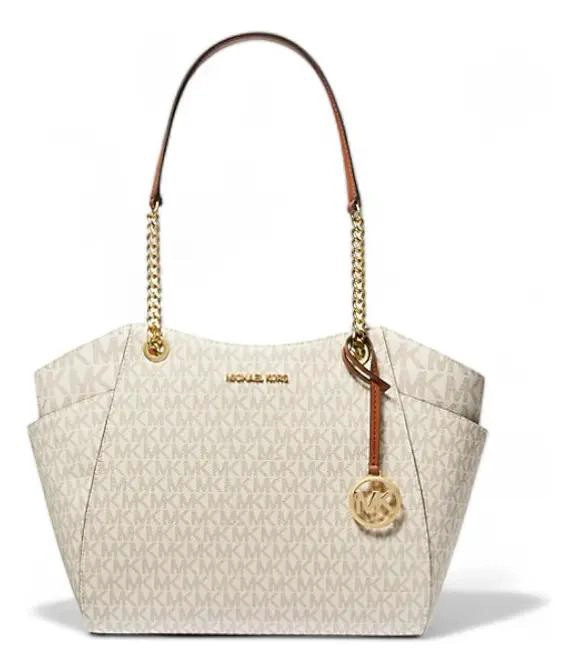 TOTE MICHAEL KORS MODELO JET SET TRAVEL LARGE VAINILLA MONOGRAMA - 1
