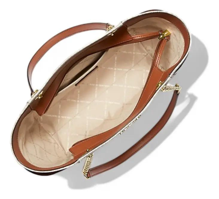 TOTE MICHAEL KORS MODELO JET SET TRAVEL LARGE VAINILLA MONOGRAMA - 5