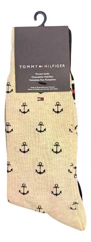 PACK X 2 CALCETINES TOMMY HILFIGER HOMBRE BEIGE ESTAMPADO 40 - 45 - 1