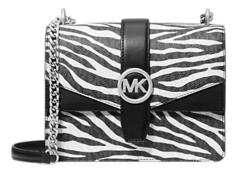 CARTERA CROSSBODY MICHAEL KORS MODELO GREENWICH ANIMAL PRINT ANIMAL PRINT DORADO - 1
