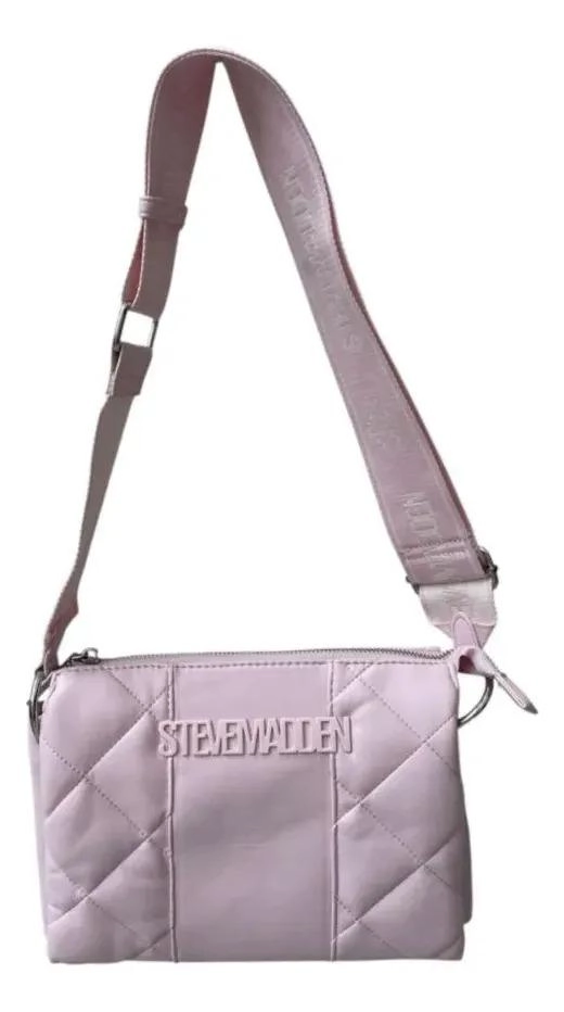 CARTERA O CROSSBODY STEVE MADDEN MODELO BPIERO2 ROSA LISA PLATEADO - 2