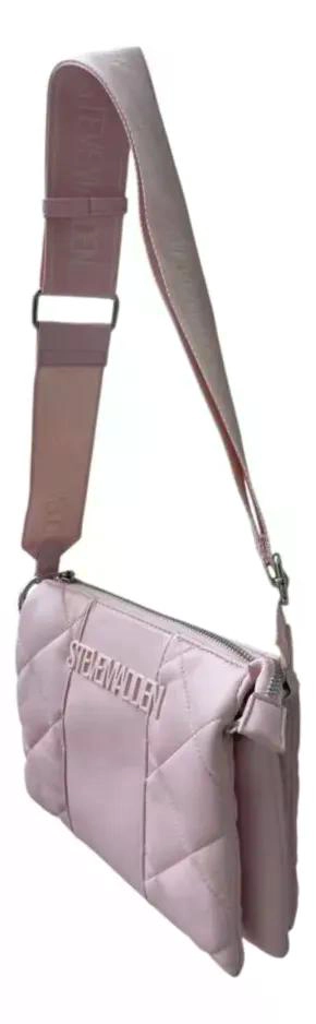 CARTERA O CROSSBODY STEVE MADDEN MODELO BPIERO2 ROSA LISA PLATEADO - 3