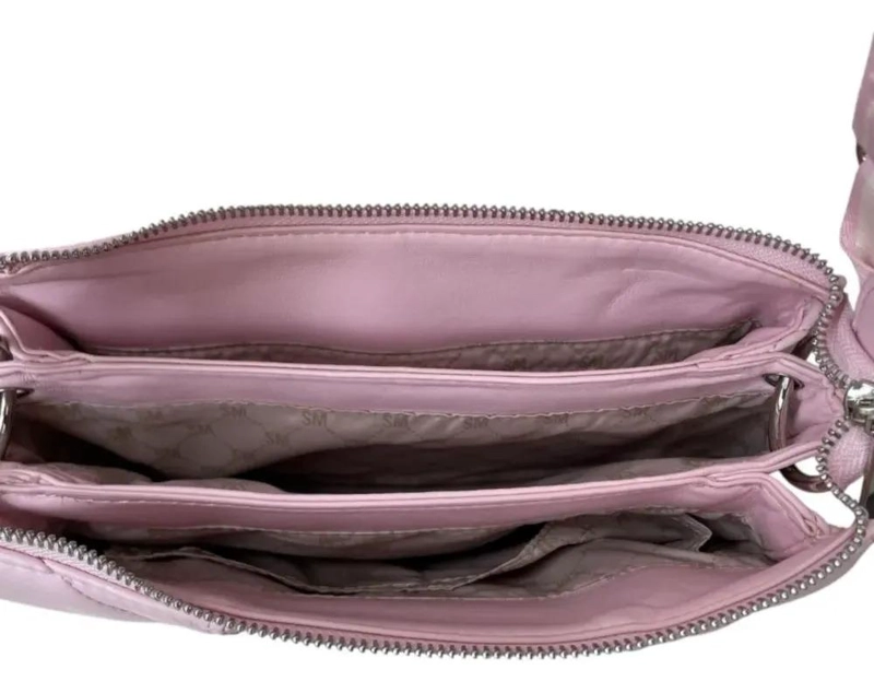 CARTERA O CROSSBODY STEVE MADDEN MODELO BPIERO2 ROSA LISA PLATEADO - 5