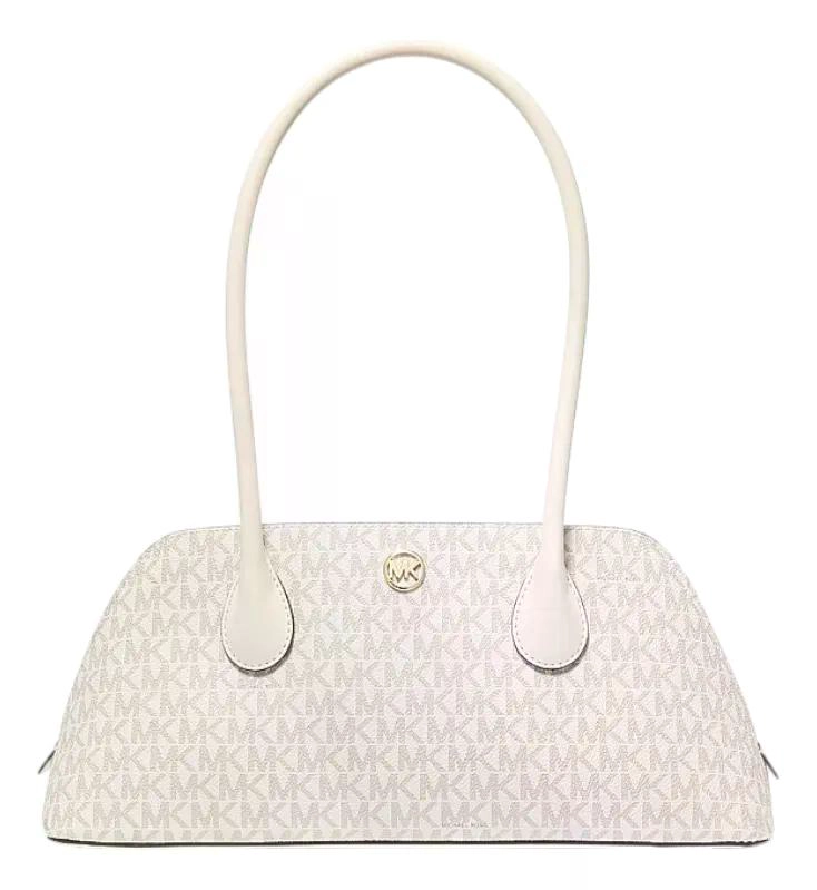 CARTERA MICHAEL KORS MODELO PETRA MUJER ORIGINAL VAINILLA MONOGRAMA DORADOS - 1