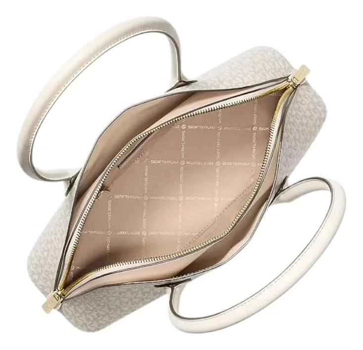 CARTERA MICHAEL KORS MODELO PETRA MUJER ORIGINAL VAINILLA MONOGRAMA DORADOS - 3
