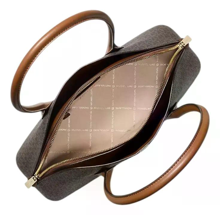 CARTERA MICHAEL KORS MODELO PETRA MUJER ORIGINAL MARRON MONOGRAMA DORADOS - 3
