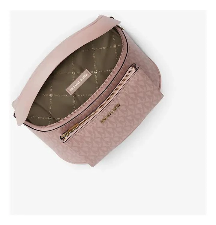 BANANO/RIÑONERA MICHAEL KORS MODELO SLATER MEDIANO COLOR ROSA DISEÑO DE LA TELA MONOGRAMA - 3