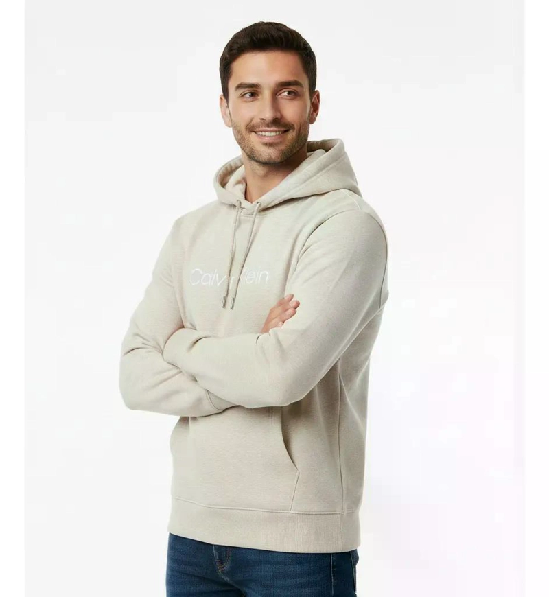 POLERON HOMBRE CALVIN KLEIN CON CAPUCHA L BEIGE - 2