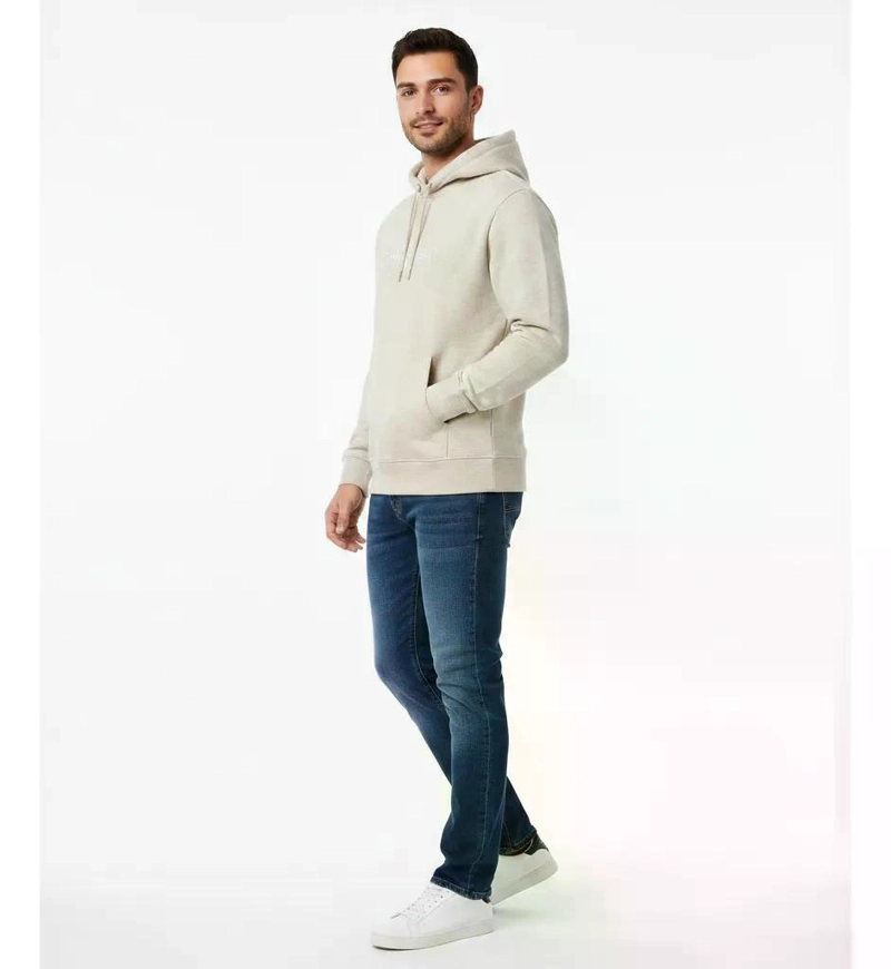 POLERON HOMBRE CALVIN KLEIN CON CAPUCHA L BEIGE - 3