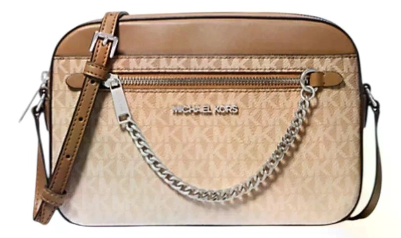 CARTERA CROSSBODY MICHAEL KORS JET SET ITEM CHAIN ORIGINAL NEGRO DEGRADE - 1