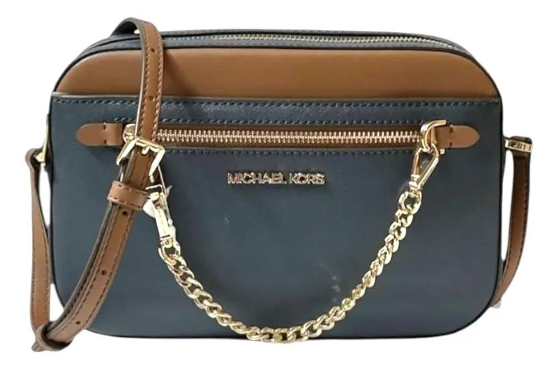 CARTERA CROSSBODY MICHAEL KORS JET SET ITEM CHAIN ORIGINAL NEGRO DEGRADE - 1