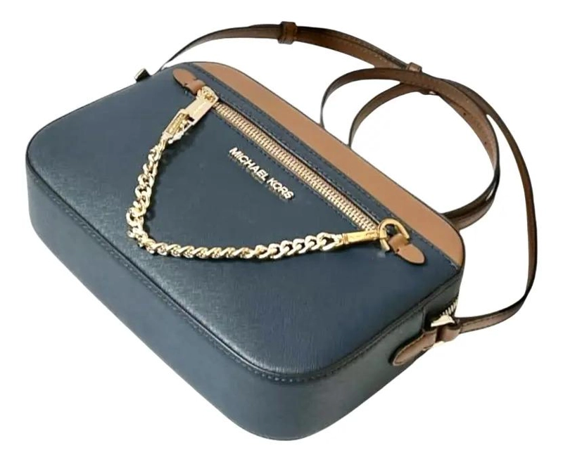 CARTERA CROSSBODY MICHAEL KORS JET SET ITEM CHAIN ORIGINAL NEGRO DEGRADE - 3