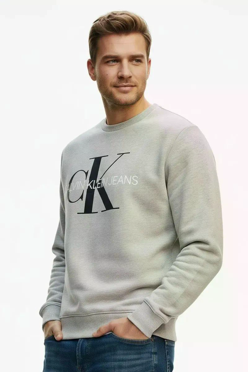 POLERON HOMBRE CALVIN KLEIN LOGO HOMBRE L GRIS - 1