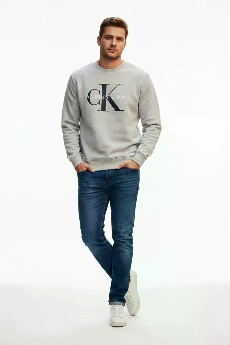 POLERON HOMBRE CALVIN KLEIN LOGO HOMBRE L GRIS - 2