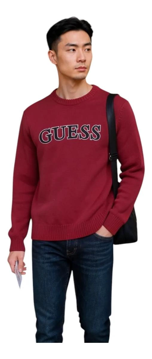 SWEATER DE HOMBRE MARCA GUESS ROJO L - 2