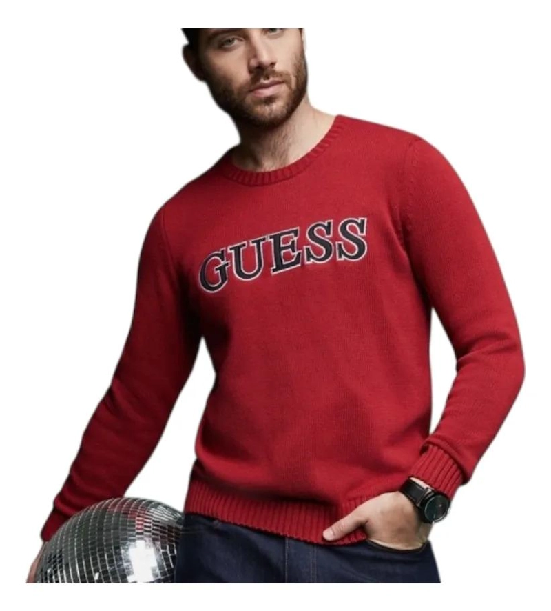 SWEATER DE HOMBRE MARCA GUESS ROJO S - 3