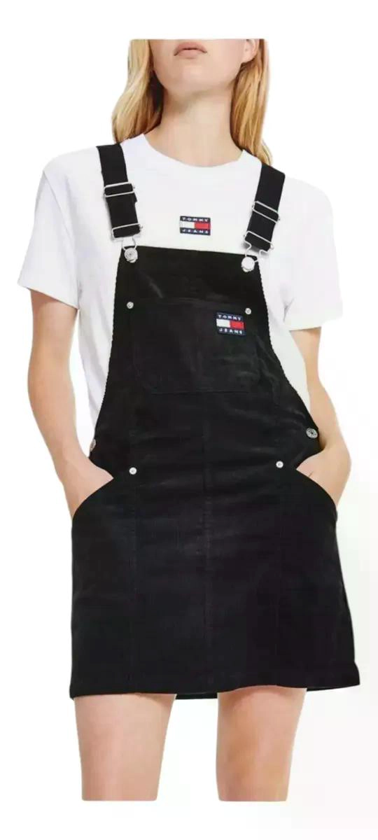 JARDINERA TOMMY HILFIGER PARA MUJER, ESTILO OVEROL NEGRO LISA S - 1