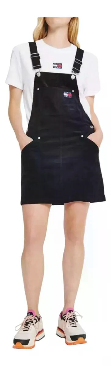 JARDINERA TOMMY HILFIGER PARA MUJER, ESTILO OVEROL NEGRO LISA S - 2