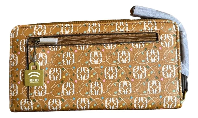 BILLETERA CLUTCH FOSSIL JORI FLORAL DE CUERO PARA MUJER MARRON CLARO ESTAMPADO - 3