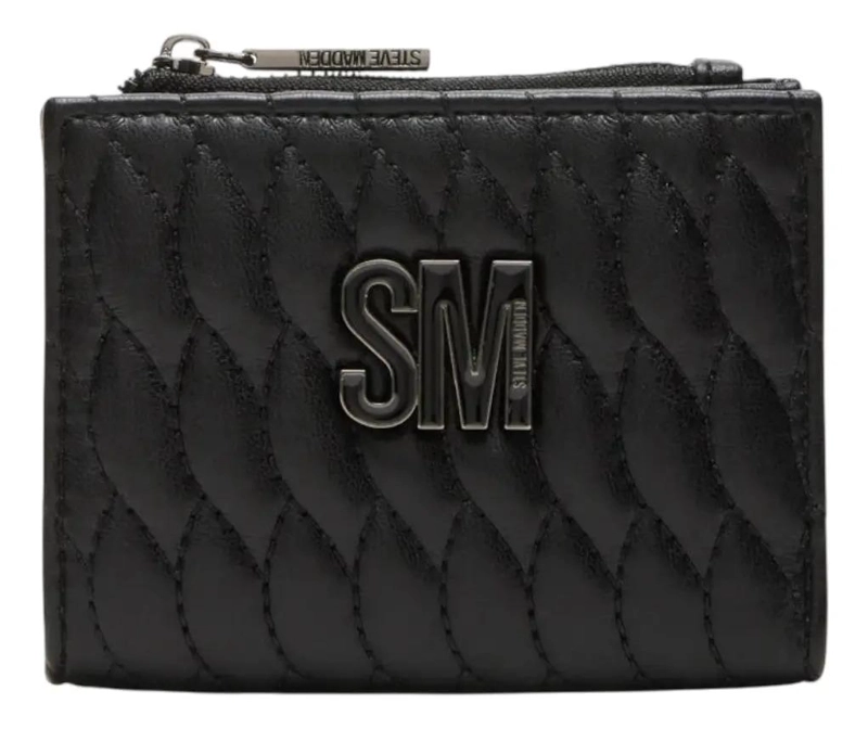 BILLETERA SMALL MARCA STEVE MADDEN NEGRO LISO - 1