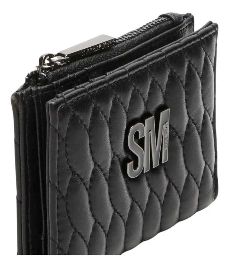 BILLETERA SMALL MARCA STEVE MADDEN NEGRO LISO - 2