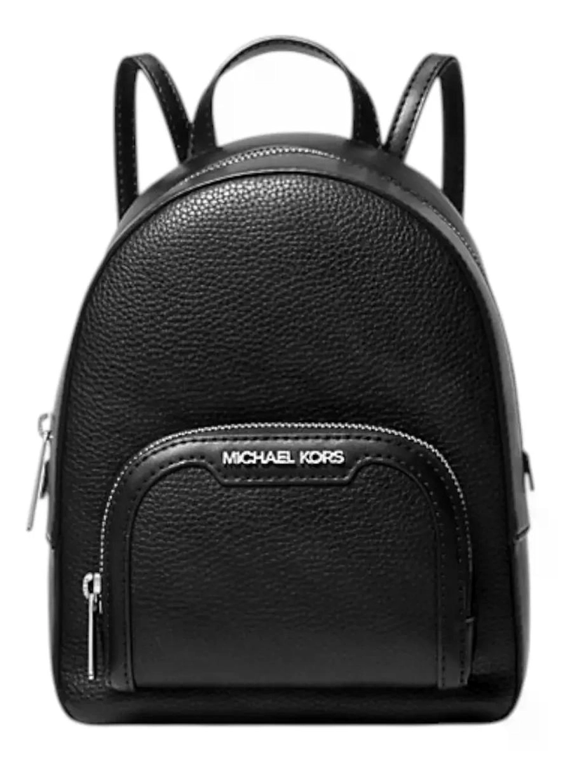 MINI MOCHILA MICHAEL KORS JAYCEE CONVERTIBLE EN CROSSBODY COLOR NEGRO DISEÑO DE LA TELA LISO - 1
