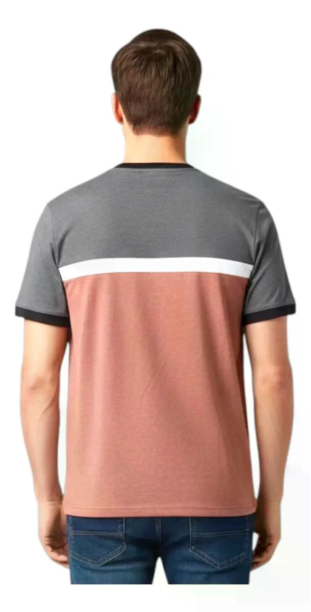 POLERA DE HOMBRE MICHAEL KORS MODELO SIENNA FALL GRIS / TERRACOTA M LISA - 2