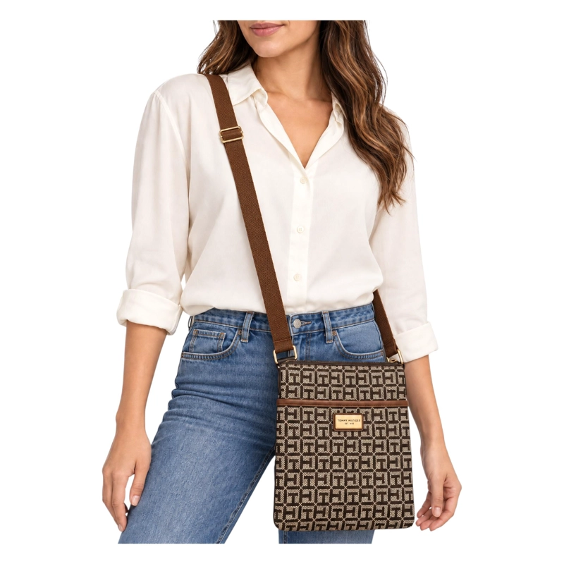CARTERA CROSSBODY TOMMY HILFIGER CAFE  LOGO - 3