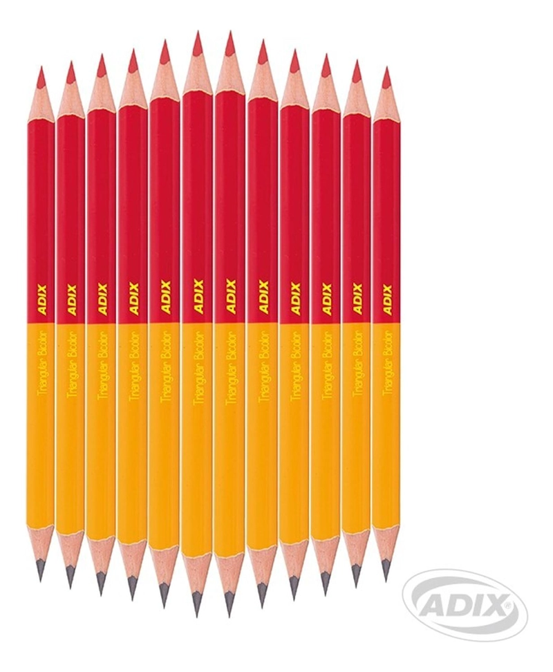 LAPICES TRIANGULARES BICOLOR GRAFITO HB Y ROJO ADIX - 3
