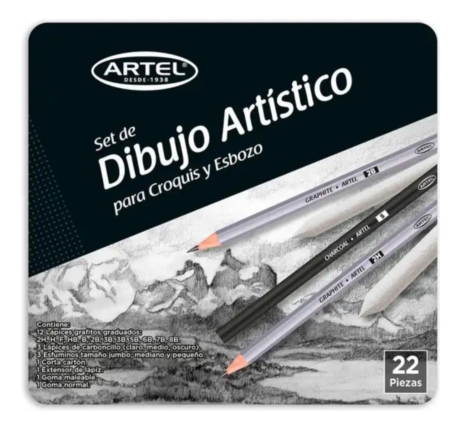 SET DE LÁPICES GRADUADOS PARA CROQUIS Y ESBOZO 22 UNID ARTEL - 1