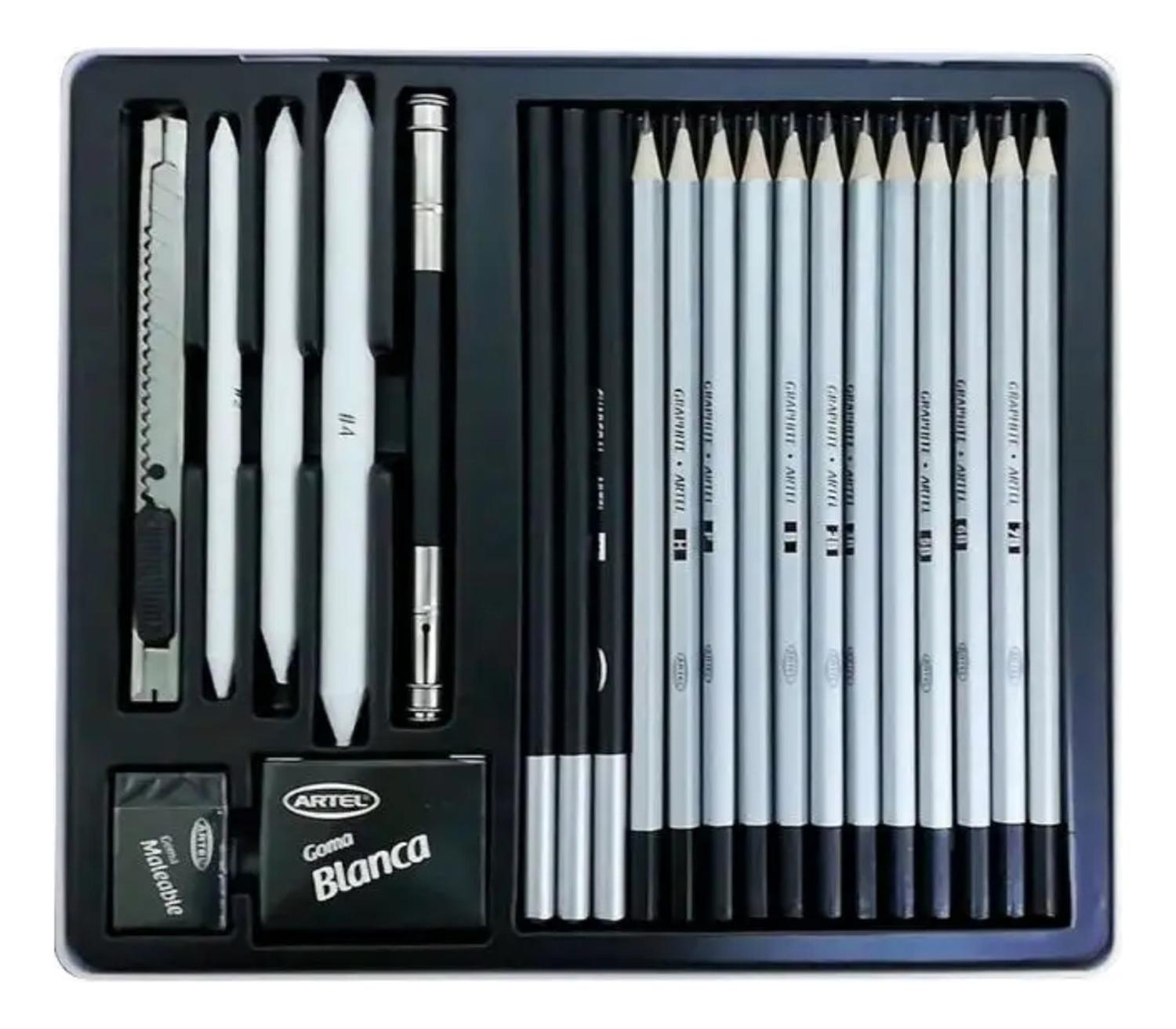SET DE LÁPICES GRADUADOS PARA CROQUIS Y ESBOZO 22 UNID ARTEL - 2