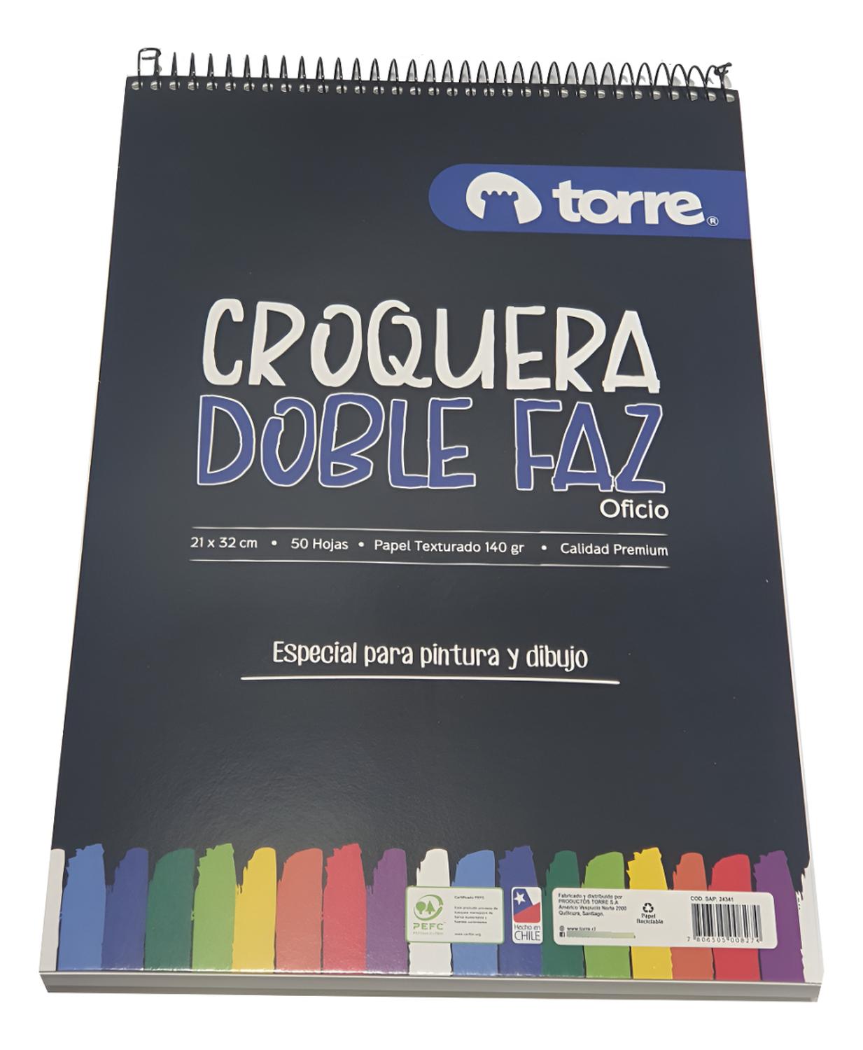CROQUERA DOBLE FAZ OFICIO 21X32 CM 50 HOJAS. TORRE - 2