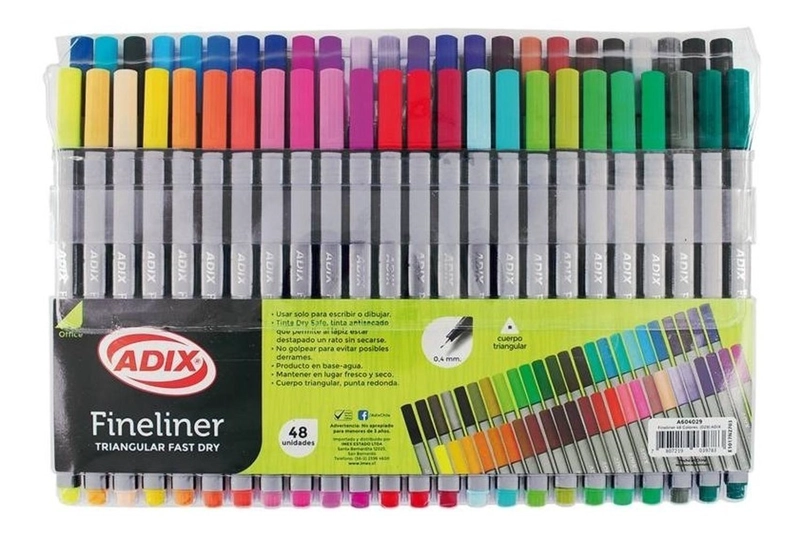 LAPICES FINELINER TRIANGULAR 48 COLORES ADIX - 1