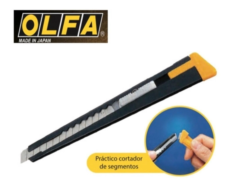CUCHILLO OLFA 180 BLACK METALICO 9MM SEGURO AUTOMATICO - 2
