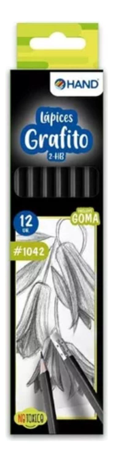 LAPICES GRAFITO HEXAGONALES 2HB CON GOMA 12UN. HAND. - 1