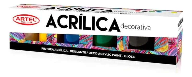 ESTUCHE PINTURA ACRILICA DECORATIVA 6 COLORES 15ML. ARTEL - 1