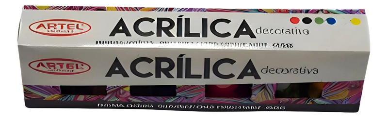ESTUCHE PINTURA ACRILICA DECORATIVA 6 COLORES 15ML. ARTEL - 2