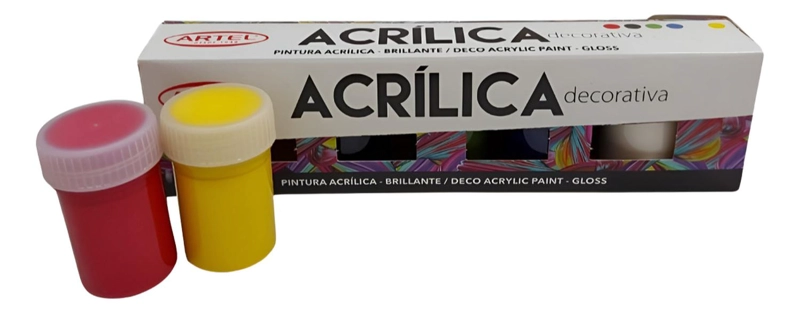 ESTUCHE PINTURA ACRILICA DECORATIVA 6 COLORES 15ML. ARTEL - 3