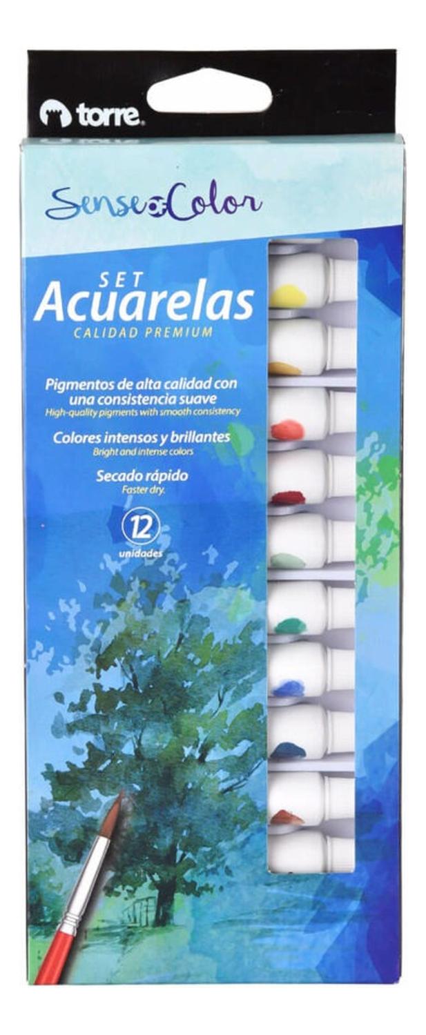 SET ACUARELAS EN TUBO 12 COLORES. TORRE. SENSE OF COLOR - 1