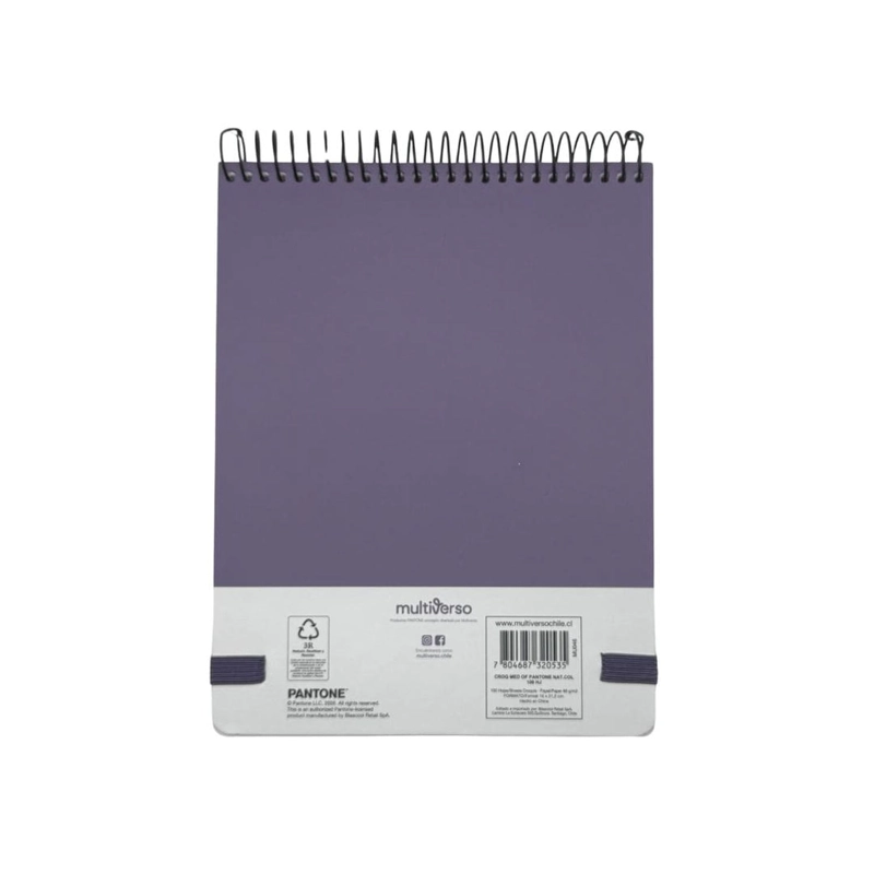 CROQUERA PANTONE MEDIO OFICIO CON ELASTICO 100 HOJAS 80G/M2 - 2
