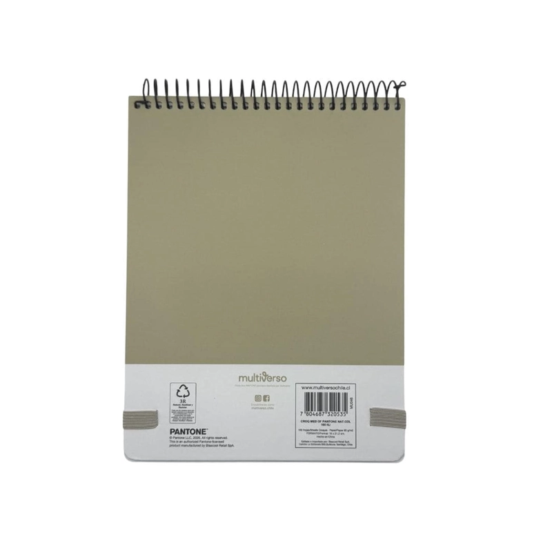 CROQUERA PANTONE MEDIO OFICIO CON ELASTICO 100 HOJAS 80G/M2 - 2