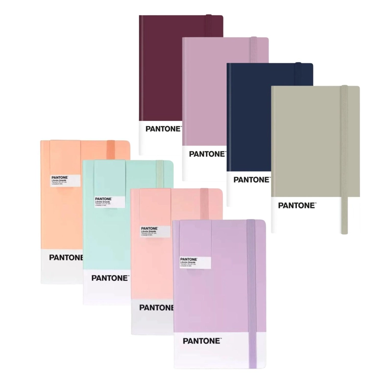 LIBRETA GRANDE 21X13CM CON ELASTICO. PANTONE - 6
